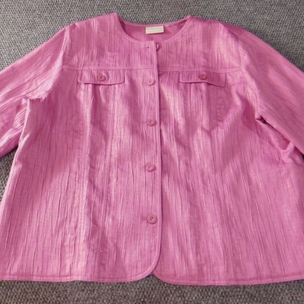 Alfred Dunner Vibrant Pink Textured Blazer